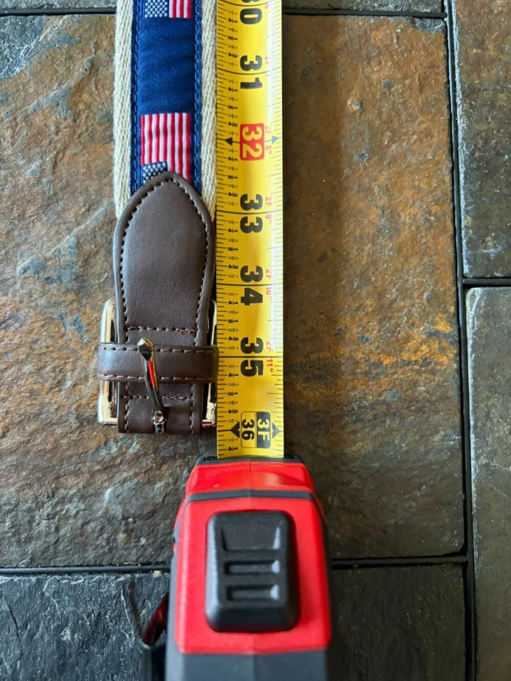JAAJ Handcrafted patriotic American flag belt men's size 30 / 75